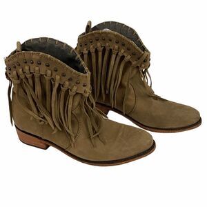 Womens Liberty Black Fringe leather western Boots